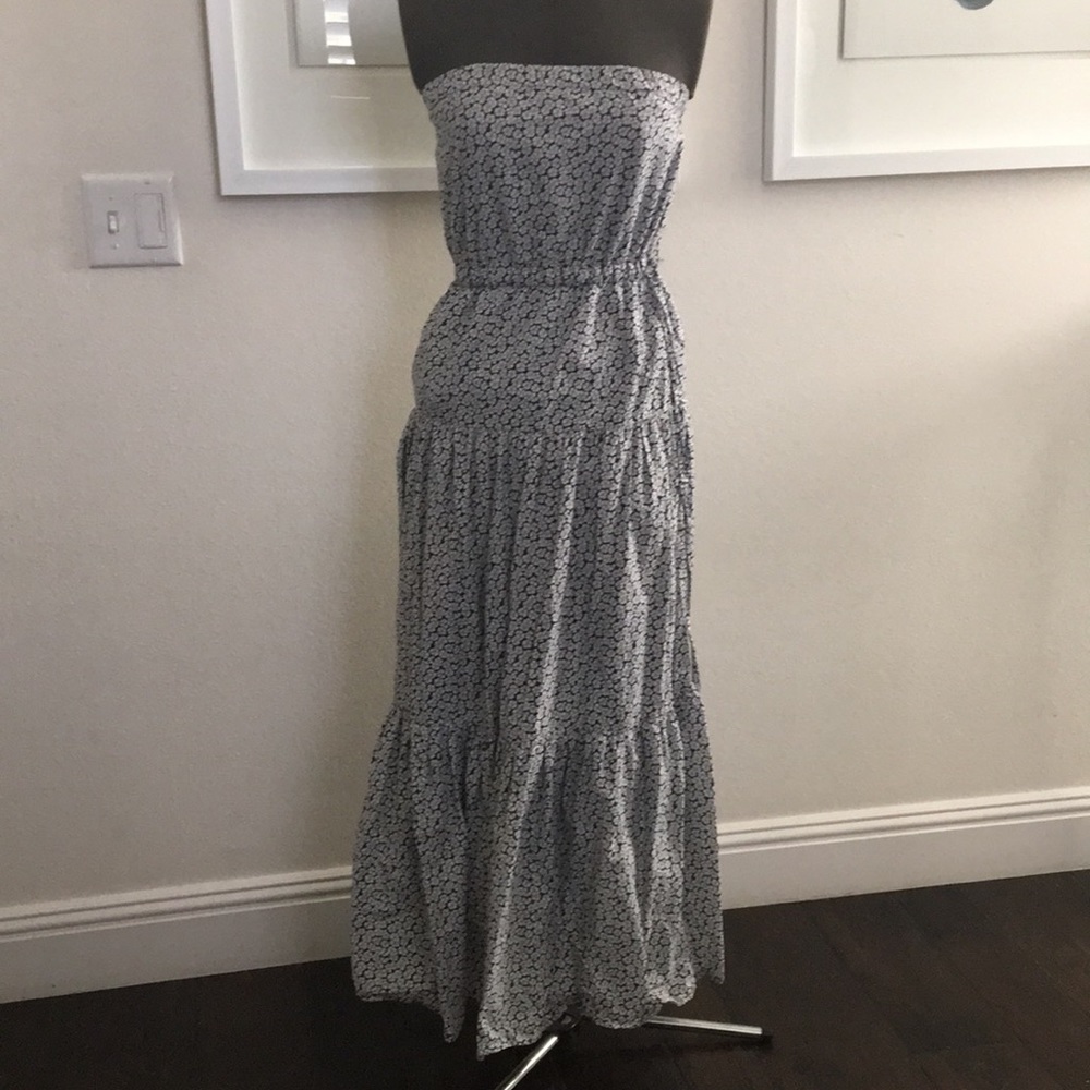 Gap Tiered Strapless Cotton Summer Maxi Dress